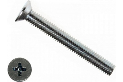 Винт с потайной головкой и крестообразным шлицем M2х20, DIN 965, нержавеющая сталь А2 — Крепимир